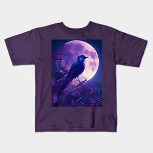 Moon bird in the night Kids T-Shirt